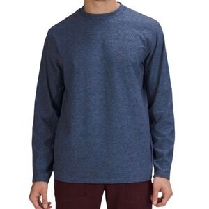 Lululemon Rulu Mock Neck Long Sleeve Shirt Heathered Blue Nile Sz‎ XXL Active
